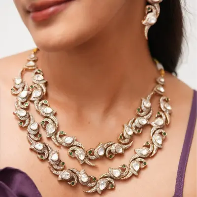 Panchi Polki Antique Double Layer Set