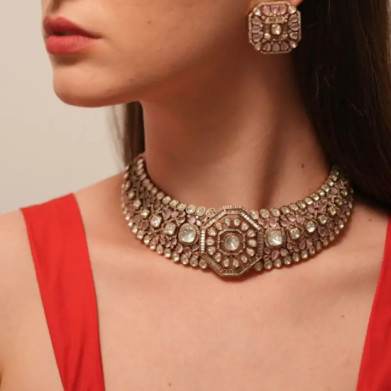 Rajwada Indo Western Polki Choker Set